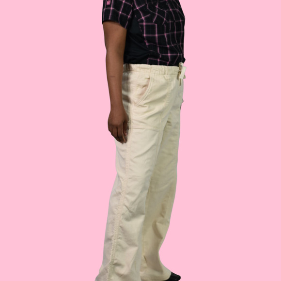 Aerie Me Day Pants Tan Khaki Tie Waist Wide Leg Flare Cotton Soft Relaxed Small - Picture 3 of 14